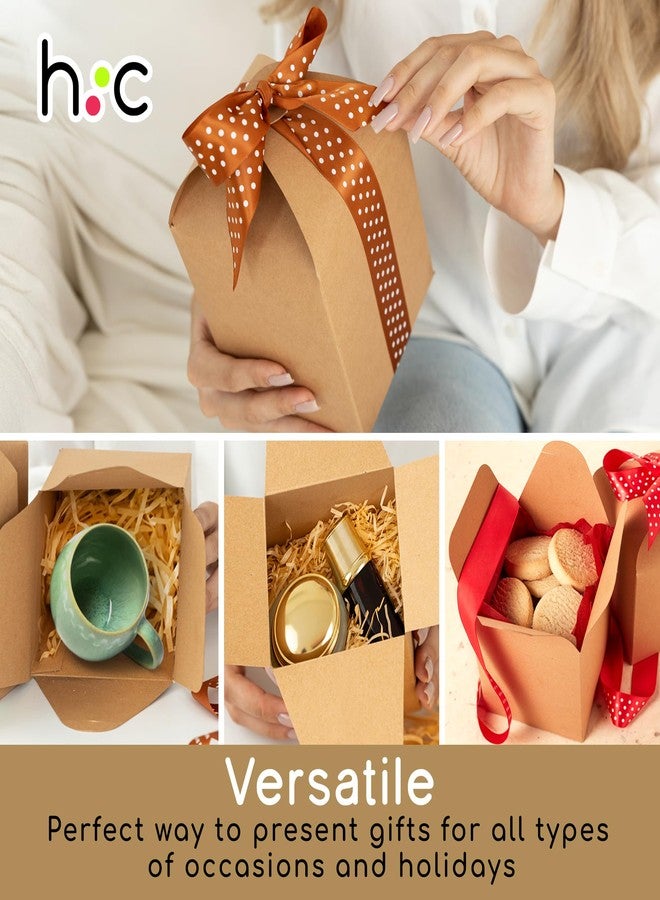 Hayley Cherie Brown Kraft Cookie Boxes with Lids & Ribbons (20 Pack) 6x5x5 Tall Square Gift Boxes for Mugs, Small Presents, Candles, Baked Goods, Candy, Fudge, Christmas, Decorative Food Packaging, Bulk, Empty - Image 5